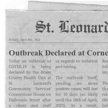 Newspaper headline declaring Covid outbreak.