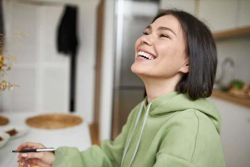 young lady smiling